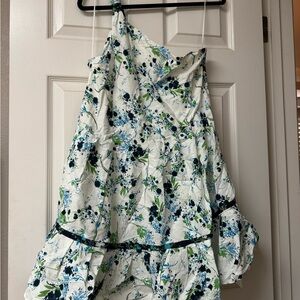 Free People White and Blue Floral Dress